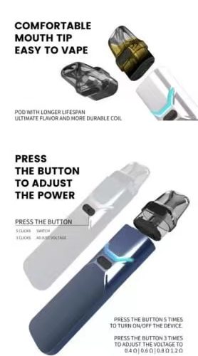 vapedia.net 【小煙主機】FITPOD O-SHADOW POD 30W 滑動式可調吸阻 三段強度 七彩LED燈 大電力1000mAh { 通用 OXVA XLIM PRO 30W 小蠻牛 }
